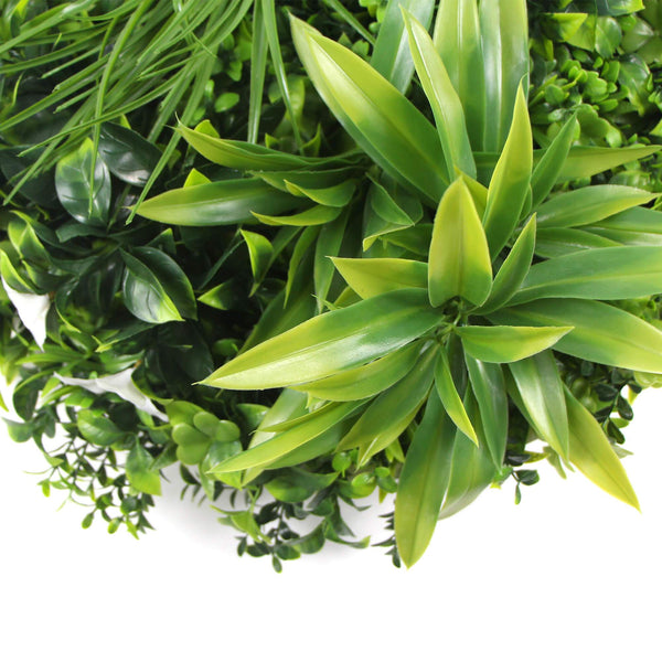 Flowering White Artificial Green Wall Disc UV Resistant 50cm (White Frame) - image 5