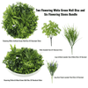 Flowering White Green Wall Discs 50cm - 2 Pack with 6 Flowering Garlands