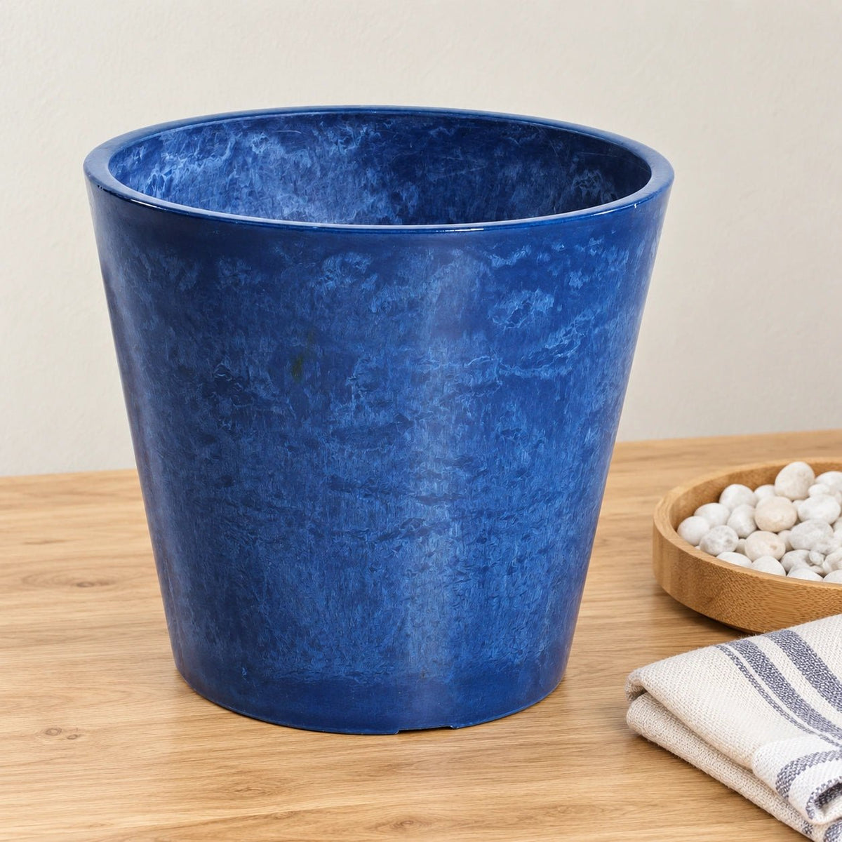 Glossy Blue Garden Pot 25cm - Designer Vertical Gardens Pots