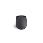 Black ceramic cup on a white background