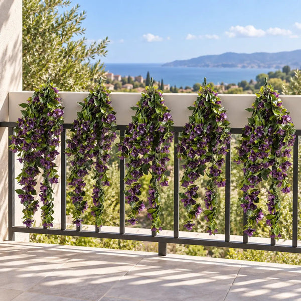 Hanging Artificial Bougainvillea Plant Purple UV Resistant 90cm — gallery image 7