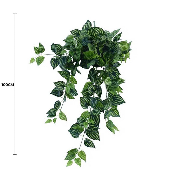 Hanging Artificial Philodendron Bush - 100cm — gallery image 6