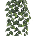 Artificial green leaf garland on a white background