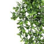 Artificial green leaf garland on a white background