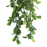 Hanging green leaf garland on a white background