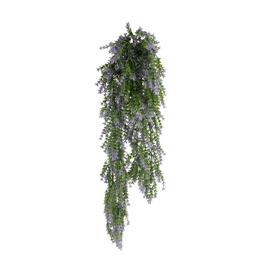 Hanging Purple & Green Willow Leaf Vine UV & Fire Rated (20cm x 76cm)