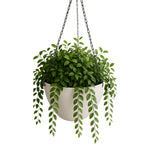 Hanging Rustic White Plastic Pot with Chain 30cm - Designer Vertical Gardens Pots