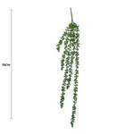 Artificial hanging plant with a measurement of 75cm on a white background