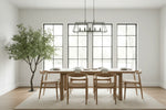 Artificial eucalyptus tree styled in modern dining room