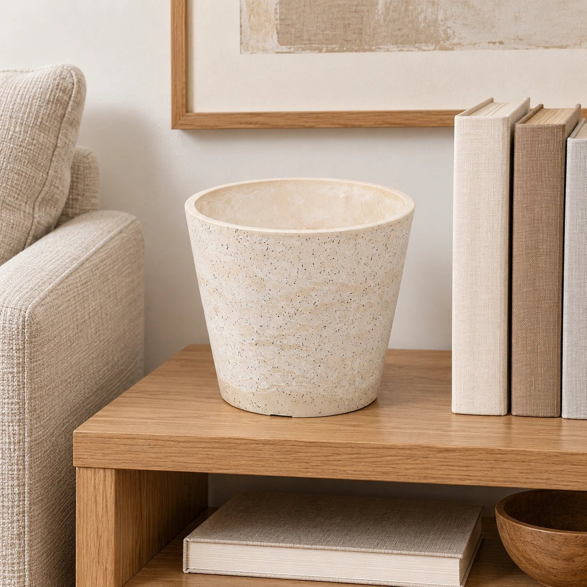 Imitation Stone (White / Cream) Pot 20cm - Designer Vertical Gardens Pots