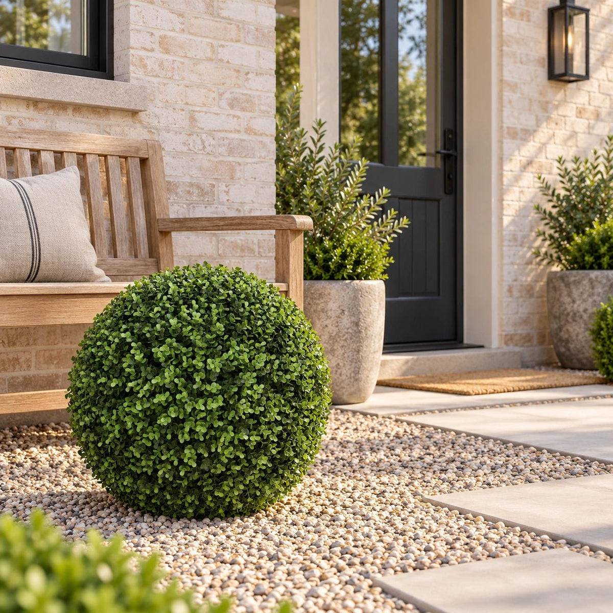 Large Artificial Topiary Ball Natural Buxus 44cm UV Resistant - Designer Vertical Gardens art artificial buxus balls