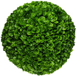 Artificial green spherical plant on a white background
