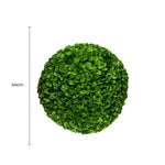 Green spherical topiary with a measurement label on a white background