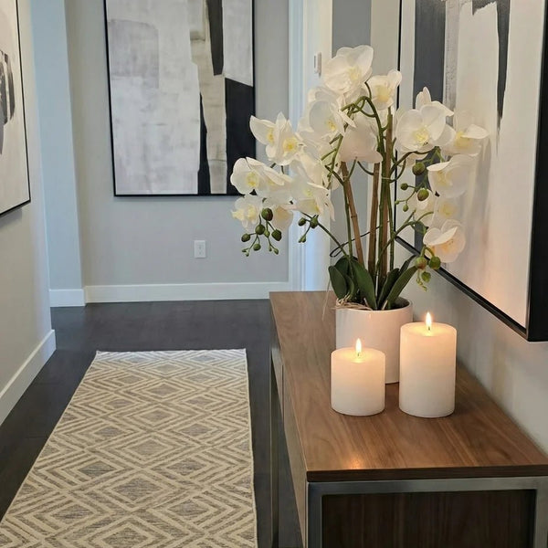 Large Multi-Stem White Potted Faux Orchid 65cm - image 5