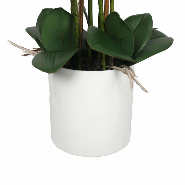 Large Multi-Stem White Potted Faux Orchid 65cm — gallery image 6