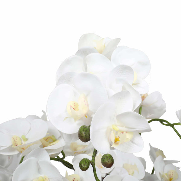 Large Multi-Stem White Potted Faux Orchid 65cm — gallery image 7