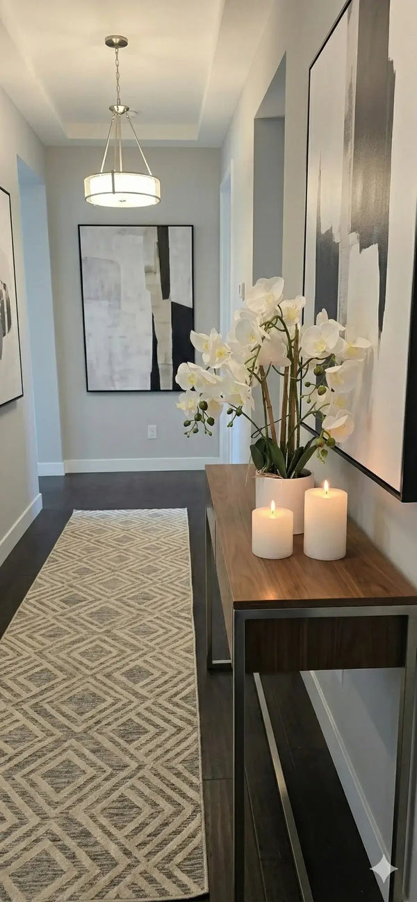 Large Multi-Stem White Potted Faux Orchid 65cm — gallery image 9