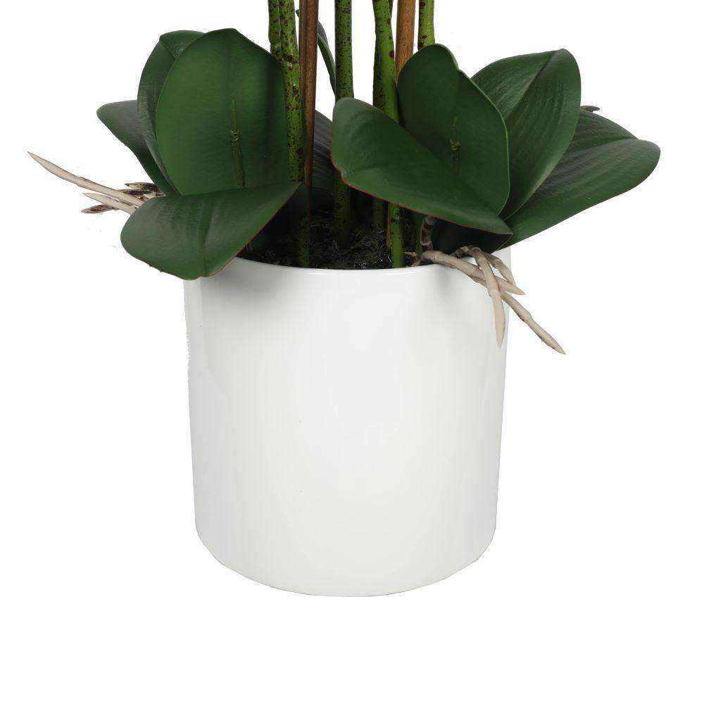 Large Multi-Stem White Potted Faux Orchid 65cm — gallery image