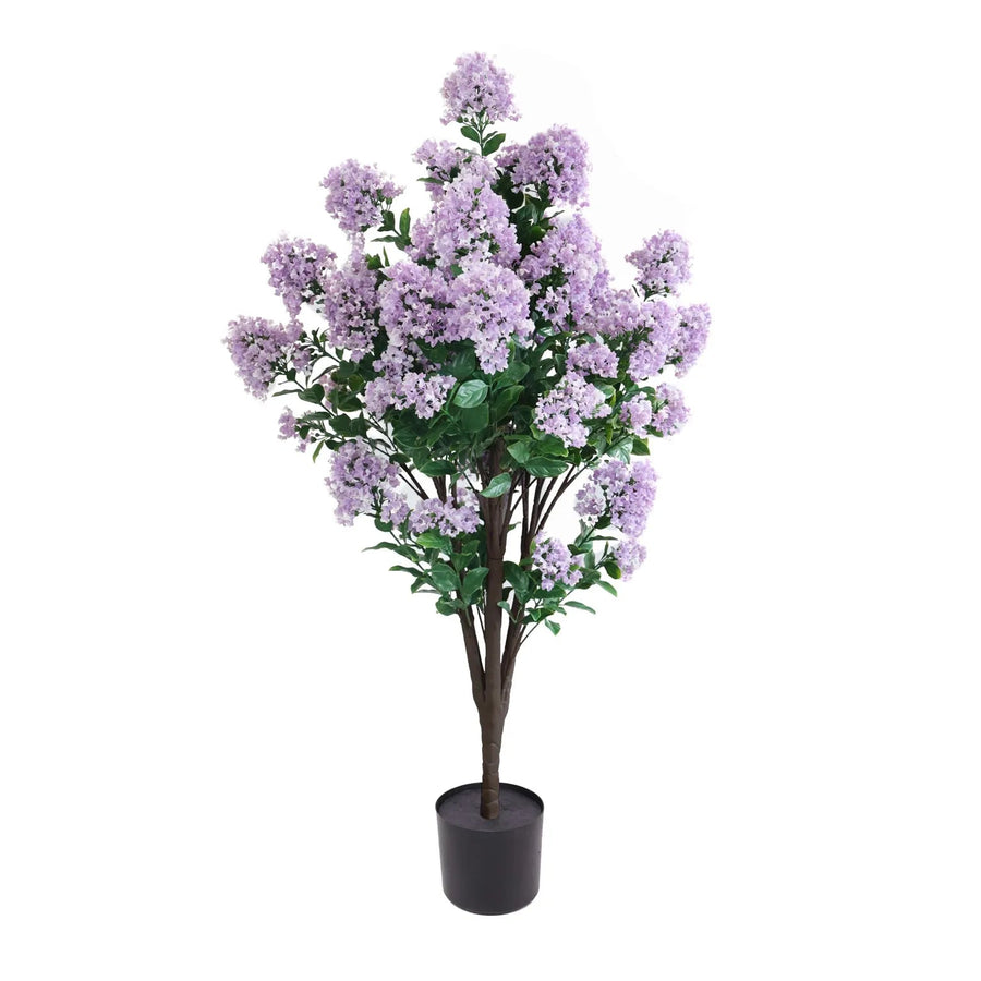 120cm UV Protected Artificial Lilac Crepe Myrtle Tree | Outdoor Faux Flowering Plant