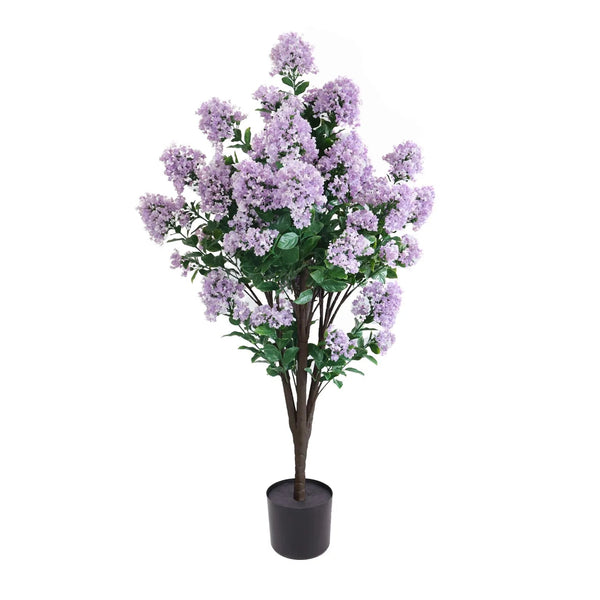 120cm UV Protected Artificial Lilac Crepe Myrtle Tree | Outdoor Faux Flowering Plant - image 1