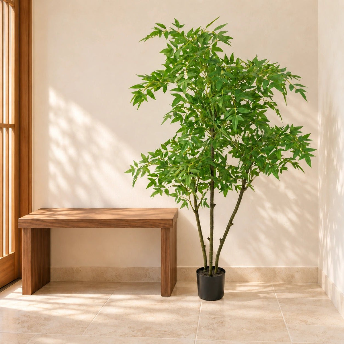 Luscious Premium Artificial Nandina Tree (Sacred Bamboo) 140cm - Designer Vertical Gardens Artificial Trees Artificial Trees for Balconies