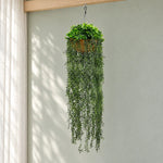Luxe Cascade Hanging Fern Basket – UV Resistant (35cm x 140cm) - Designer Vertical Gardens Artificial Trees hanging plants
