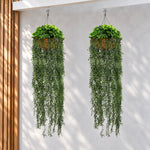 Luxe Cascade Hanging Fern Basket – UV Resistant (35cm x 140cm) - Designer Vertical Gardens Artificial Trees hanging plants