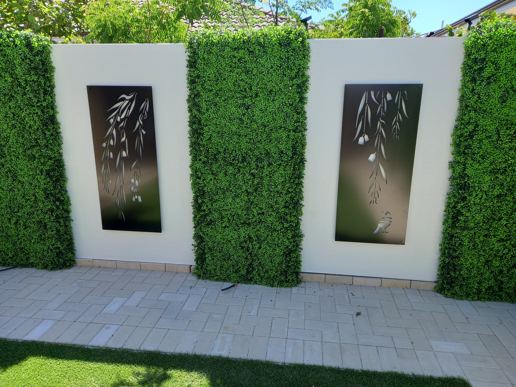 Luxury Dense Buxus Artificial Hedge Tile 1m x 1m – SGS UV Resistant - Designer Vertical Gardens artificial garden wall plants artificial green wall australia