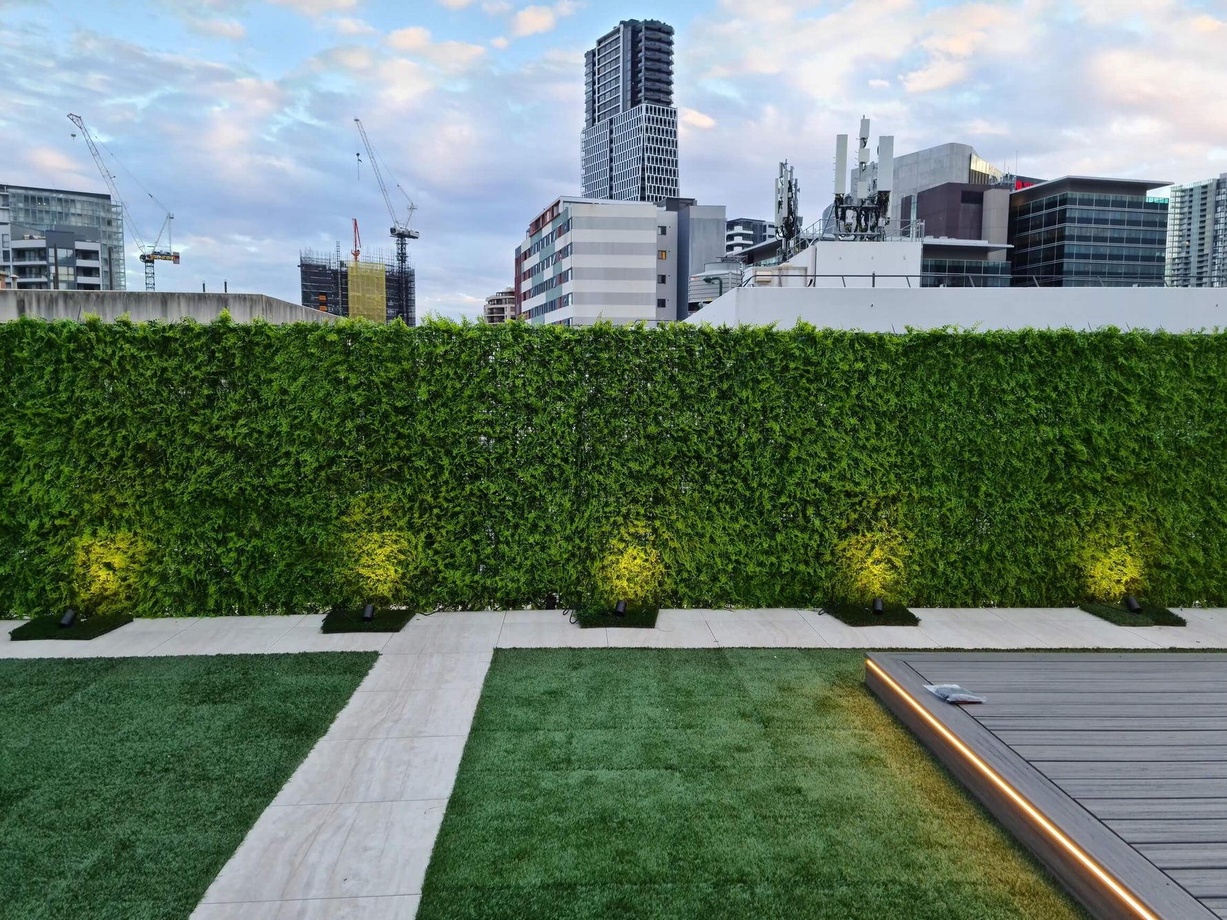 Luxury Dense Fern Vertical Garden Green Wall Panel 1m x 1m – SGS UV Resistant - Designer Vertical Gardens artificial garden wall plants artificial green wall australia