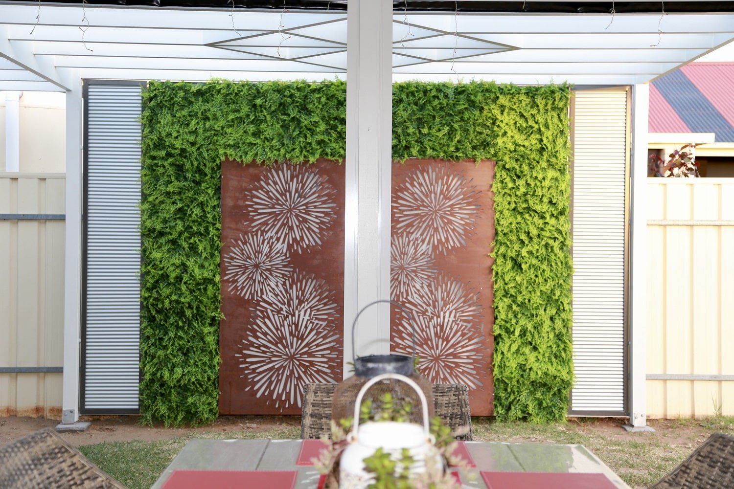 Luxury Dense Fern Vertical Garden Green Wall Panel 1m x 1m – SGS UV Resistant - Designer Vertical Gardens artificial garden wall plants artificial green wall australia