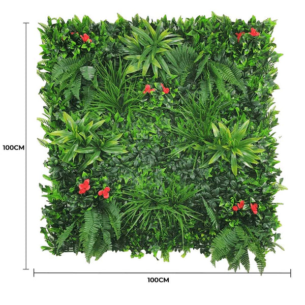 Luxury Elegant Red Rose Vertical Garden Green Wall Panel 1m x 1m – SGS UV Resistant