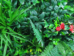 Luxury Elegant Red Rose Vertical Garden Green Wall Panel 1m x 1m – SGS UV Resistant - Designer Vertical Gardens artificial green wall sydney artificial green walls for backdrops