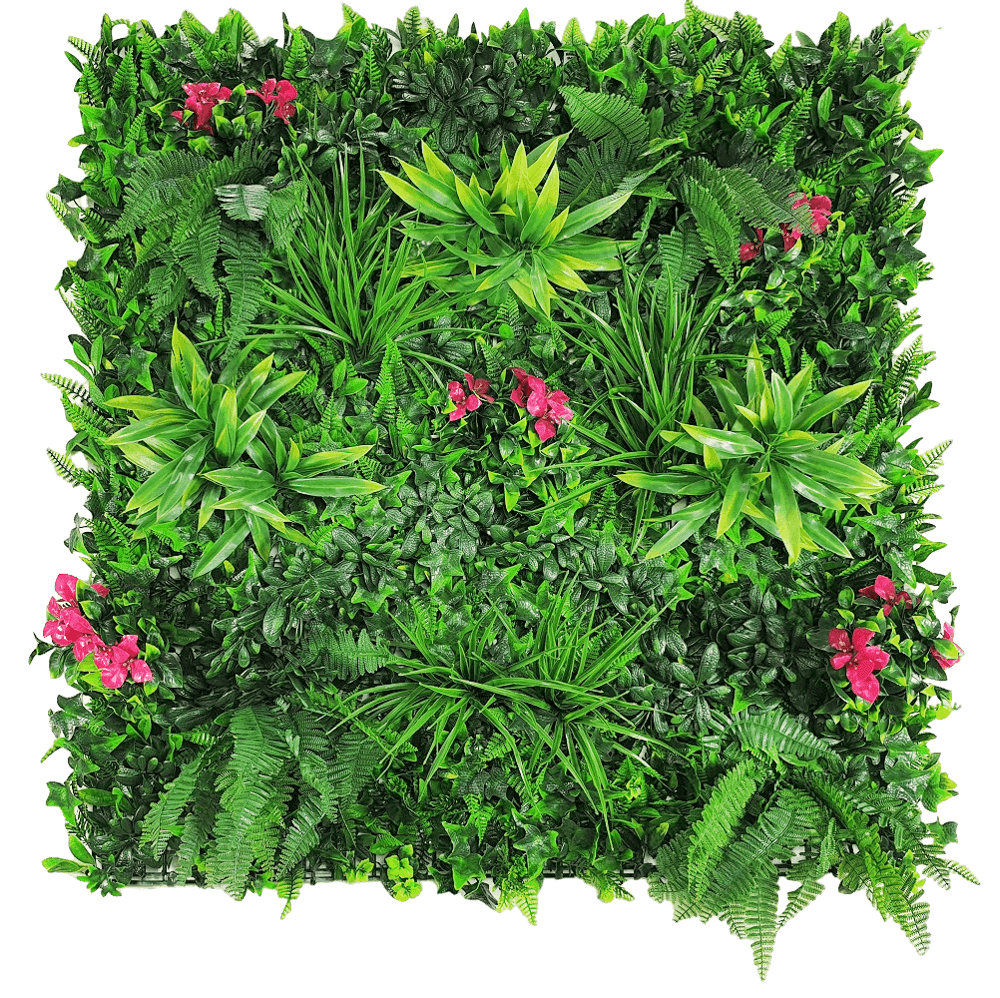 Luxury Flowering Lilac Vertical Garden Green Wall Panel 1m x 1m – SGS UV Resistant - Designer Vertical Gardens artificial garden wall plants artificial green wall sydney