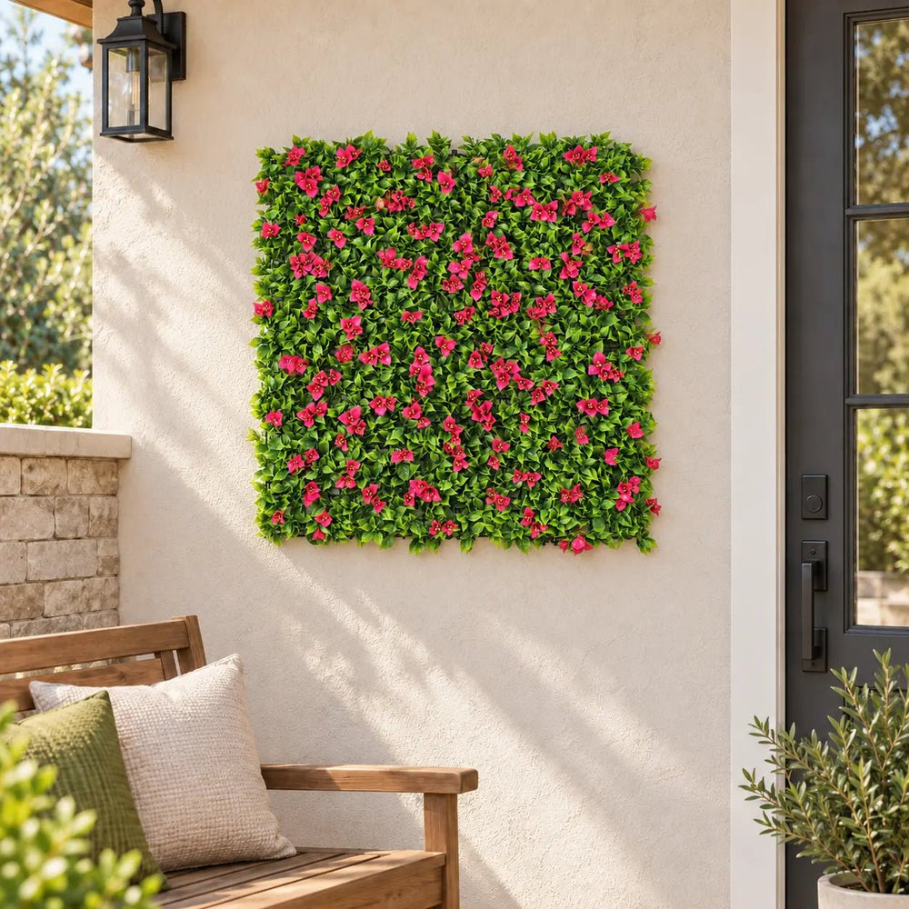 Luxury Flowering Pink Vertical Garden Green Wall Panel 1m x 1m – SGS UV Resistant — gallery image 8