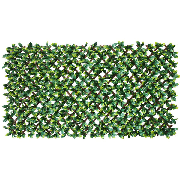 Luxury Laurel Leaf Artificial Hedge Trellis Screen 2m x 1m – SGS UV Resistant — gallery image 4