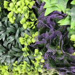 Close-up of green and purple artificial plants