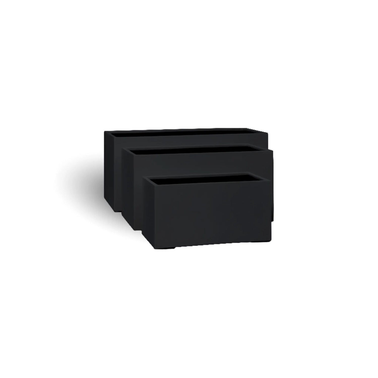 Luxury Rectangular Trough Planter Set of 3 | Matt Black & White | Premium Pot Range - Designer Vertical Gardens