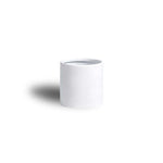 White cylindrical container on a white background