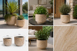 Luxury Rounded Marble Planter with Pedestal Base | Premium Pot Range - Designer Vertical Gardens