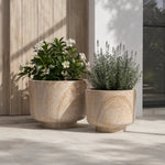 Luxury Rounded Marble Planter with Pedestal Base | Premium Pot Range - Designer Vertical Gardens