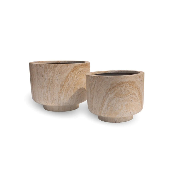 2 Sizes - Luxury Rounded Marble Planter with Pedestal Base | Premium Pot Range — gallery image 6