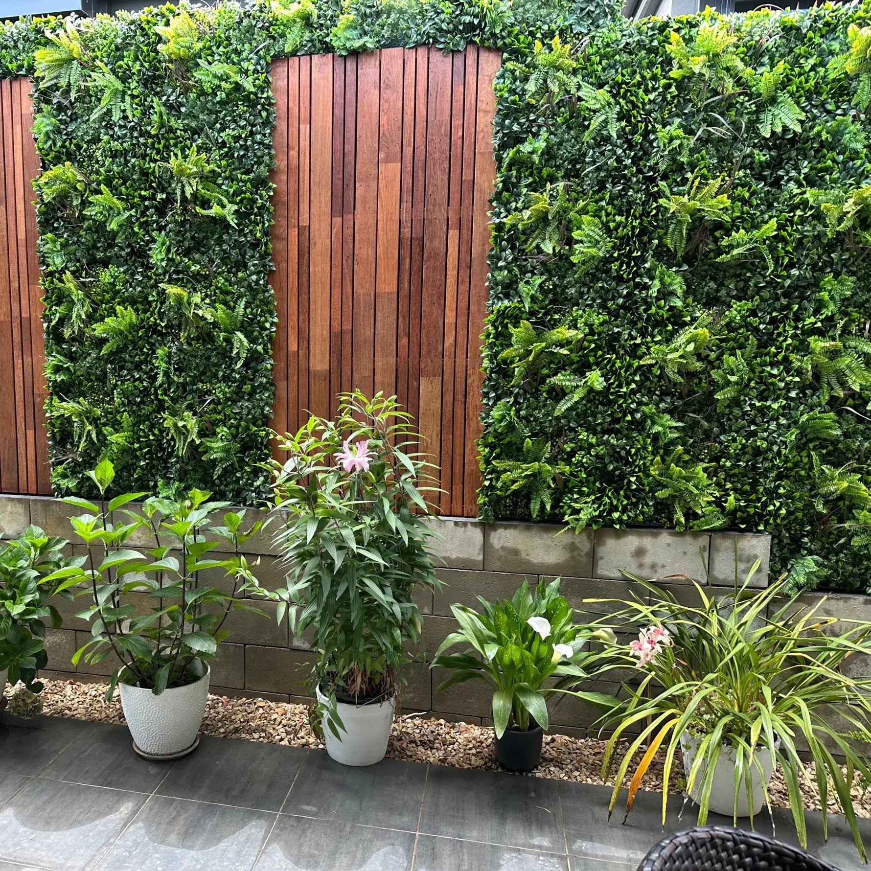 Luxury Verdant Fern Vertical Garden Green Wall Panel 1m x 1m – SGS UV Resistant - Designer Vertical Gardens artificial vertical garden melbourne artificial vertical garden plants
