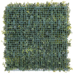 Square piece of artificial greenery with a grid pattern on a white background