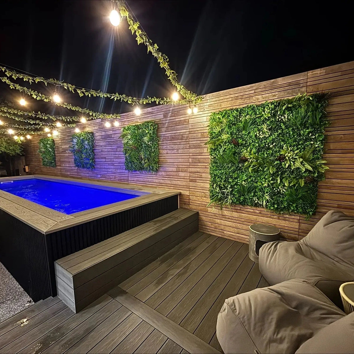 Luxury Vista Green Vertical Garden Green Wall Panel 1m x 1m – SGS UV Resistant - Designer Vertical Gardens artificial garden wall artificial garden wall plants