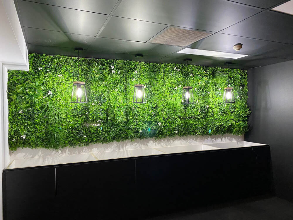 Luxury White Lily Vertical Garden Green Wall Panel 1m x 1m – SGS UV Resistant - Designer Vertical Gardens artificial garden wall plants artificial green wall australia