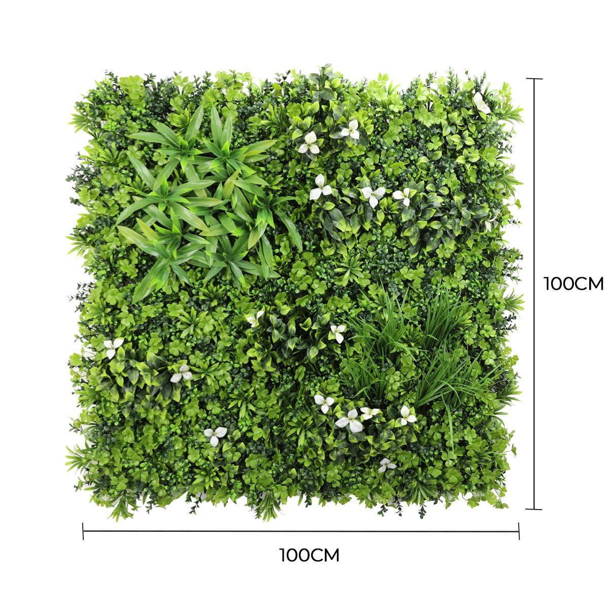 Luxury White Lily Vertical Garden Green Wall Panel 1m x 1m – SGS UV Resistant - Designer Vertical Gardens artificial garden wall plants artificial green wall australia