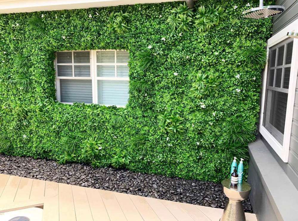 Luxury White Lily Vertical Garden Green Wall Panel 1m x 1m – SGS UV Resistant - Designer Vertical Gardens artificial garden wall plants artificial green wall australia