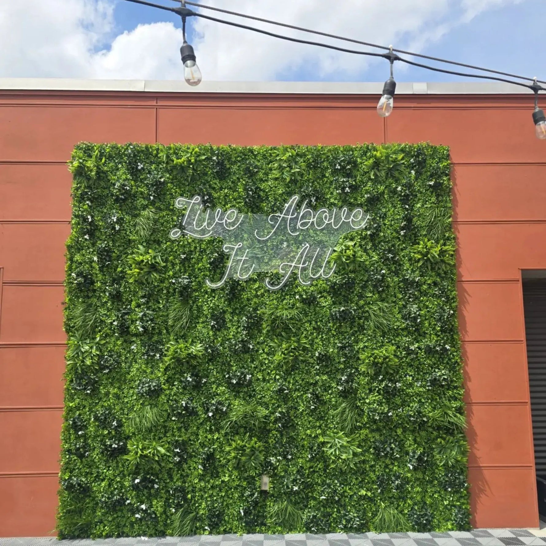 Luxury White Lily Vertical Garden Green Wall Panel 1m x 1m – SGS UV Resistant - Designer Vertical Gardens artificial garden wall plants artificial green wall australia