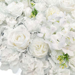 Mixed White Artificial Flower Wall Backdrop Panel 40cm x 60cm – UV Resistant - Designer Vertical Gardens Artificial vertical garden wall panel flowering