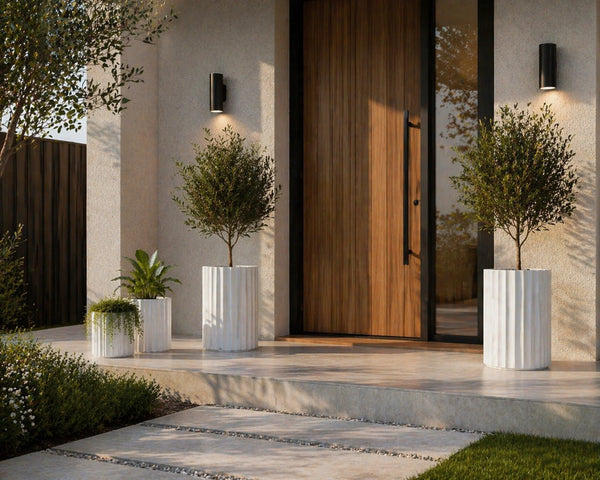 Set of 3 Luxury Rounded Ribbed Planter| Premium Pot Range | Black or White — gallery image 9